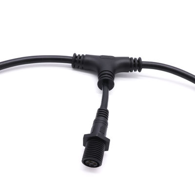 Konektor Tahan Air Tipe T PVC Hitam Kabel M16 IP67 Menggunakan Bersertifikat CCC