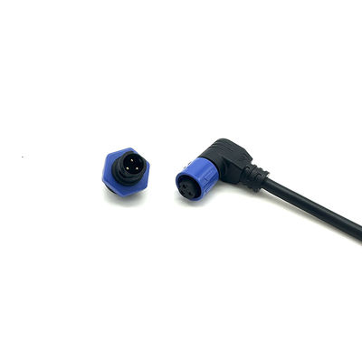 Konektor Tahan Air LED yang Disesuaikan 2 Pin M12 20 AWG Paduan Tembaga
