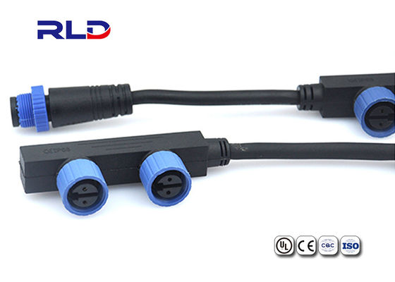 PA66 Industri Kabel Tahan Air Kabel Splitter Molding Untuk Catu Daya