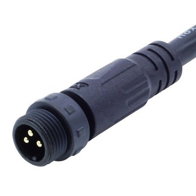 PA66 Sekrup Jenis Waterproof Konektor M12 Kepala siku untuk Daya Listrik IP68
