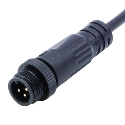 Elbow Female Plug M12 IP68 Waterproof Screw Type Connectors untuk lampu LED luar ruangan