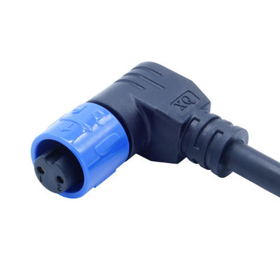Elbow Female Plug M12 IP68 Waterproof Screw Type Connectors untuk lampu LED luar ruangan