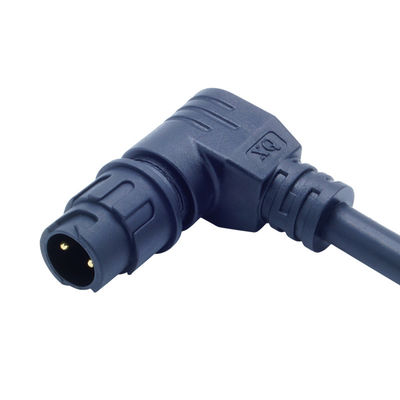 Elbow Female Plug M12 IP68 Waterproof Screw Type Connectors untuk lampu LED luar ruangan