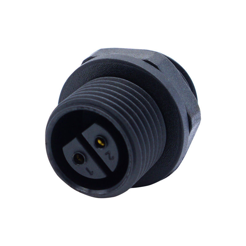 Nylon M12 Sekrup Jenis Panel Mount Waterproof IP67 Konektor
