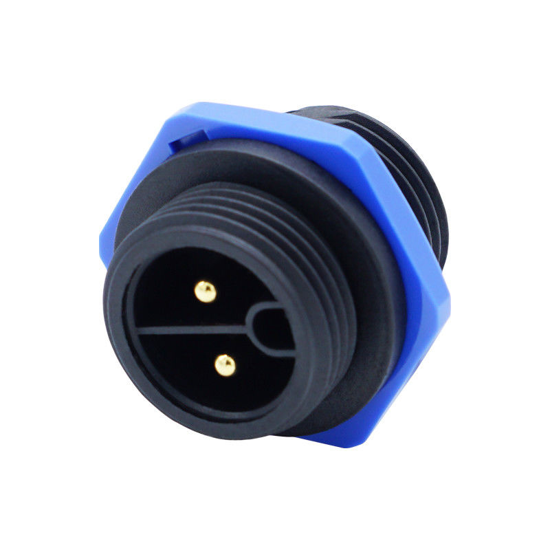 Pria Panel Belakang Mount Socket M20 2-4 Pin Sekrup Tipe Waterproof LED IP67 Konektor